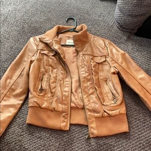 Brown faux leather jacket size small